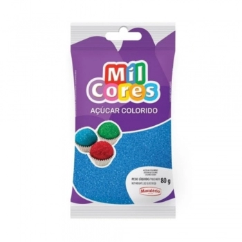 Açúcar Colorido Azul Mil Cores 80G Mavalério