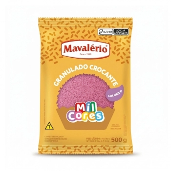 Granulado Crocante Rosa Mil Cores 500G Mavalério