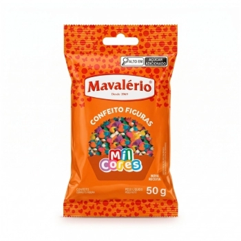 Confeito Figura Mini Confete Mil Cores 50G Mavalério