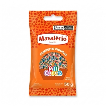 Confeito Figura Confete Mil Cores 50G Mavalério