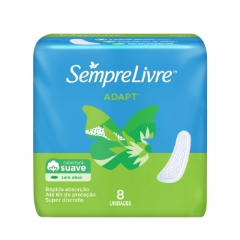 Absorvente Sempre Livre Adapt Suave Sem Abas C/ 8 Unidades