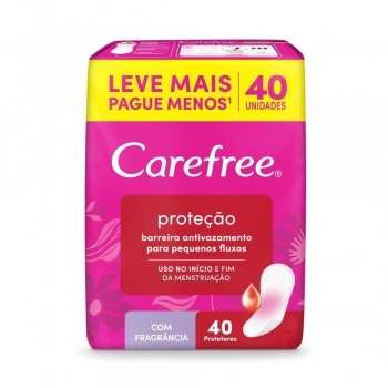 Absorvente Carefree Proteção C/ Perfume C/ 40 Unidades