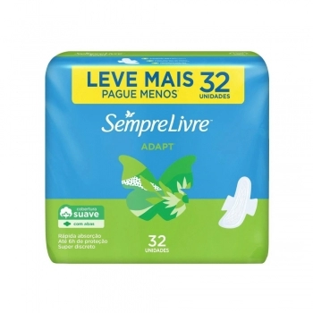 Absorvente Sempre Livre Especial Suave C/ Abas C/ 8 Unidades