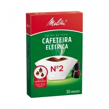 Filtro De Papel Melitta Cafeteira Elétrica Nº 2 Médio C/ 30 Unidades