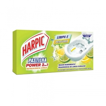 Pastilha Adesiva Harpic 2 Em 1 Citrus C/ 3 Unidades