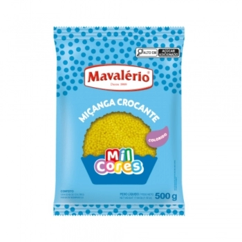 Confeito Miçanga Amarelo Nº0 Mil Cores 500G Mavalério