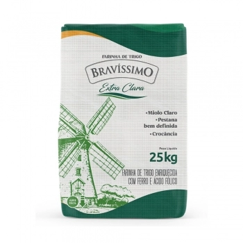 Farinha De Trigo Extra Clara 25Kg Bravíssimo