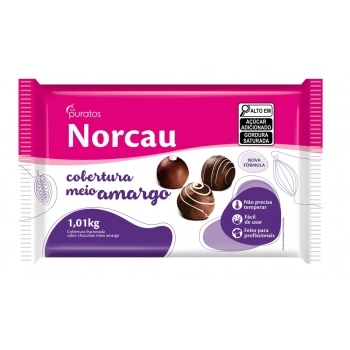 Cobertura Premium Meio Amargo Barra Norcau 1,01Kg Puratos