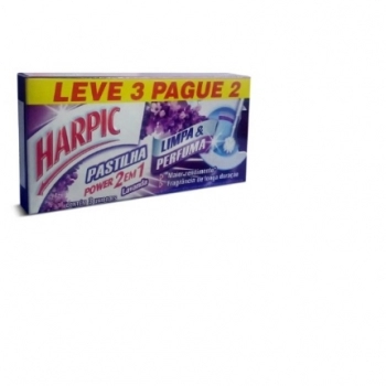 Pastilha Adesiva Harpic 2 Em 1 Lavanda C/ 3 Unidades